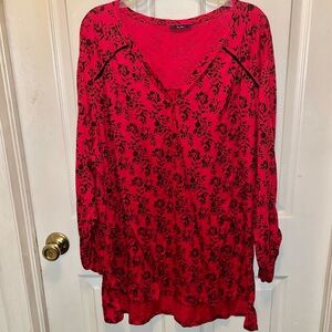 KAIBI Women’s Long Sleeve Floral Print Top. Sz 3X (Bust 58”)
